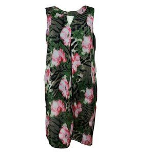 ADELE & MAY Green‎ Floral Split Front Top Size M